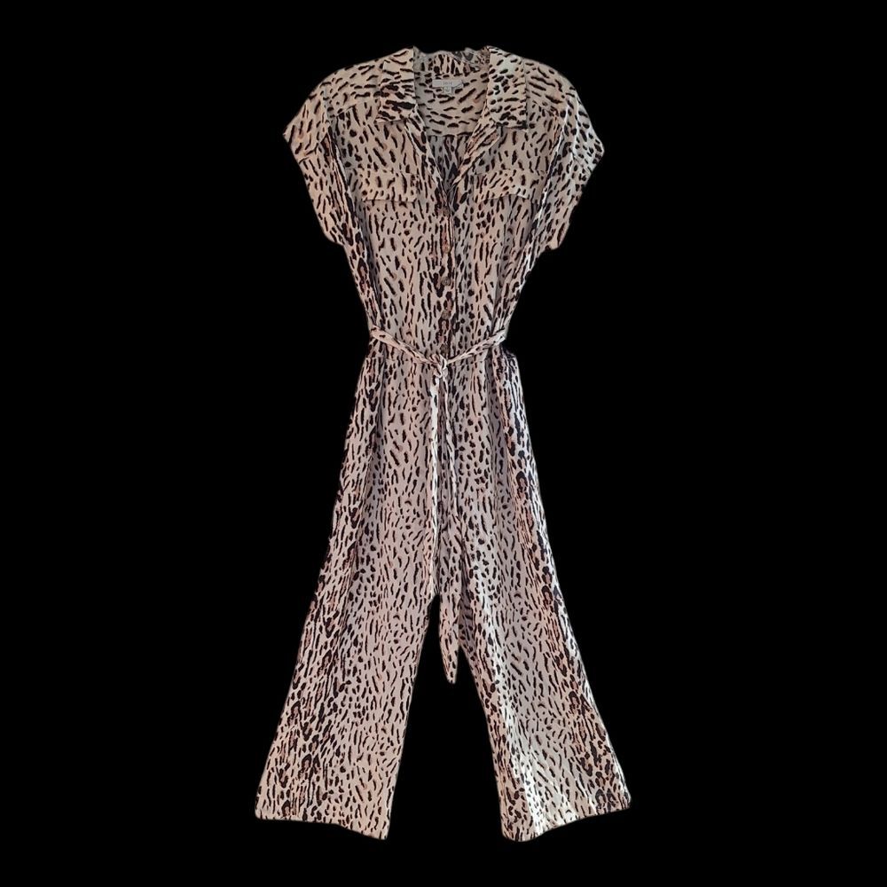 Joie Jumpsuit Jailee Leopard Print Small Relaxed … - image 8